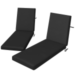 Outsunny 2-Piece Back and Seat Cushion Pillows Replacement, Patio Chair Cushions Set with Ties for Indoor Outdoor, Black