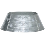 HOMCOM Christmas Tree Collar, Steel Tree Ring Skirt, Home Xmas Decoration for Christmas Tree, 26" x 26" x 9", Bright Silver