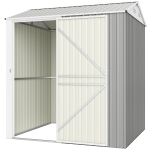 Outsunny 7' x 6' Tall Outdoor Storage Shed, Waterproof Metal Garden Shed with Gloves, Lockable Door, Silver Grey