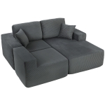 HOMCOM 2-in-1 Modular Sectional Sofa, Boneless L Shaped Couch Sofa Bed, Dark Grey