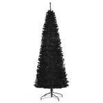 HOMCOM 7 FT Artificial Christmas Tree Pencil Xmas Tree with Stand, 818 Tips, Holiday Home Indoor Decoration for Party, Black
