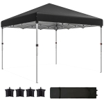 Outsunny 10' x 10' Pop Up Canopy with Sidewalls, Roller Bag, Height Adjustable Instant Tent for Outdoor, Garden, Patio, Black