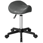 HOMCOM Saddle Stool, Adjustable Rolling Stool, Grey