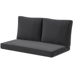 Outsunny 2 Seater Outdoor Seat Cushions with Backrest, Loveseat Double Sofa Outdoor Furniture Cushions, Black