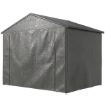 Outsunny 8' x 6' Portable Shed, Waterproof Bike Tent with Roll-up Zipper Door, Vent and Galvanised Metal Frame, Dark Grey