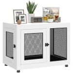 PawHut Pet Crate End Table with Water-resistant Cushion or Large Medium Dogs, White
