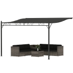 Outsunny 11.5' x 8.2' Outdoor Pergola, Wall Mounted Lean to Pergola with Metal Frame, UPF30+, Garden Gazebo