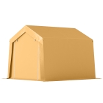 Outsunny 10' x 10' Outdoor Storage Shed Portable Garage with Roll-up Door for Motorcycle, Bike, Garden Tools, Beige