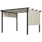 Outsunny 10' x 12' Metal Pergola, Outdoor Pergola with Retractable Canopy, for Garden, Patio, Backyard, Deck
