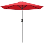 Outsunny Patio Sun Umbrella, Outdoor Parasol with 6 Ribs, Wine Red