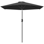 Outsunny Patio Sun Umbrella, Outdoor Parasol with 6 Ribs, Black