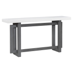 Modern Console with Pine Veneer Top and Solid Legs, Versatile Hallway Table with Adjustable Feet, 59'' L x 15.5'' W x 31.5'' H, Dark Gray+White