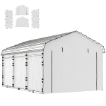 Outsunny Carport Replacement Sidewall Panel for 12' x 20' Carports, UPF50+ Waterproof Replacement Side Wall Cover, White