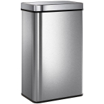 HOMCOM 15.9 Gallon Sensor Can, Automatic Garbage Can with Soft-Close Lid, Fingerprint-Proof Stainless Steel, Silver