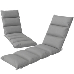 Outsunny Outdoor Lounge Chair Cushion with Zipper Reversible Chaise Lounge Cushion for Patio Indoor/Outdoor Dark Grey