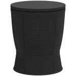 Outsunny 11 Gallon Patio Cooler Side Table, Outdoor Cooler Bar Table with Height Adjustable Top, Drainage Plug, Black