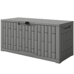 Outsunny 120 Gallon Resin Deck Box, Lockable Outdoor Storage Box, Splash-Resistant & UV Resistant Patio Storage Container