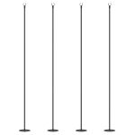 Outsunny 4 Pack of 8' String Light Poles, Steel Hanging Lighting Stand for Patio, Backyard, Deck, Wedding, Party, Black
