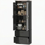 HOMCOM 67" Tall Kitchen Pantry Storage Cabinet, Kitchen Pantry Cabinet with Doors, Drawers and Adjustable Shelves, Black