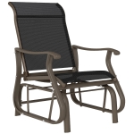 Outsunny Outdoor Glider Chair, Patio Glider with Steel Frame and Mesh Fabric, Outdoor Chair for Backyard, Garden, Porch, Black