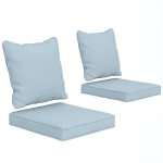 Outsunny Seat Cushion Back Pillows Replacement Set of 2, Patio Chair Cushions Set for Indoor Outdoor, Light Blue