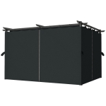 Outsunny 10' x 13' Pergola with Retractable Canopy and Curtains, UPF30+ Sun Shade Shelter for Grill, Garden, Backyard, Deck