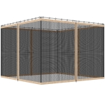Outsunny Replacement Mosquito Netting for Gazebo 12' x 12' Black Screen Walls for Canopy with Zippers, Beige
