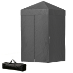 Outsunny 4 x 4 ft Compact Pop Up Canopy Tent, UPF 50+ Changing Room, Portable Instant Privacy Canopy with Mesh Window, Dark Grey
