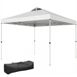 Outsunny Pop Up Canopy Waterproof Canopy Tent with Carrying Bag for Parties Garden BBQs 9.8' x 9.8' White
