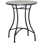 Outsunny Mosaic Patio Table, Round Coffee Table with Metal Frame, Garden Furniture for Outdoor, Poolside, Green