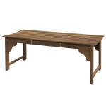 Outsunny Wooden Garden Bench, Patio Double Park Bench with Slatted Seat, Front Porch Backless Bench, Teak