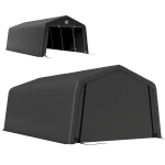 Outsunny 12' x 20' Portable Garage, Heavy Duty Carport Canopy with Ventilation Windows and Large Roll-up Door, Black