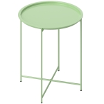 Outsunny 18" Outdoor Side Table with Removable Tray and Folding Legs, Indoor Outdoor for Balcony, Porch, Green