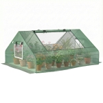 Outsunny 71" x 55" x 32" Mini Greenhouse, Small Green House, Garden Planting Shed, Outdoor Flower Planter Warm House with Zipper Windows, Green