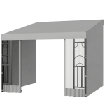 Outsunny 10' x 10' Wall Pergola, Outdoor Gazebo with 2 Curtains and 2 Nettings, UV Resistant, for Patio, Deck, Light Grey