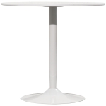HOMCOM Modern Kitchen Table for 2 People, Round Dining Table with Steel Base for Living Room, Dining Room, White