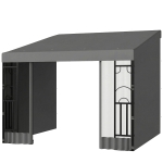 Outsunny 10' x 10' Wall Pergola, Outdoor Gazebo with 2 Curtains and 2 Nettings, UV Resistant, for Patio, Deck, Dark Grey