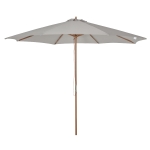 Outsunny 10' x 8' Wooden Patio Umbrella, Garden Parasol, Outdoor Sunshade Canopy with Bamboo Rib for Outdoor, Grey