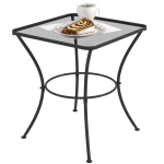 Outsunny Square Garden Metal Bistro Table Outdoor Patio Coffee Side Desk 23.6" x 23.6" x 27.6" Black