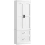 HOMCOM Tall Pantry Cabinet, 67" Kitchen Storage Cabinet with Adjustable Shelves and 2 Drawers for Kitchen, Dining Room, White