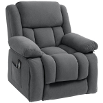 HOMCOM Overstuffed Power Lift Recliner Chair with Vibration Massage and Heat, Side Pockets, Pocket Spring, for Adults, Gray