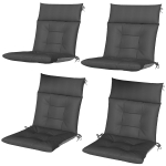 Outsunny Patio Chair Cushions Set of 4, Waterproof Non-Slip Lounge Chair Cushions, 44"x21", Dark Grey