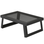 Outsunny Folding Campfire Grill, 22" x 12" Heavy Duty Carbon Steel Grill Grate with Folding Legs, Black