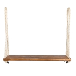 Acacia Wood Porch Swing with 10.8 FT Hemp Ropes, Cushion, 2 Pillows, Hanging Porch Swing Bench for Patio, 63'' L x 23.5'' W x 2'' H, Natural