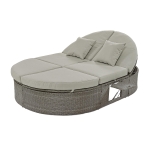 All-Weather Rattan Daybed with Adjustable Backrest, Stylish Chaise Lounge with Thick Cushion for Poolside, 78.5" L x 55.5" W x 16.5" H, Gray