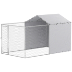 PawHut Galvanized Steel Dog Kennel Outdoor with Waterproof & UV-Resistant Cover for Large Dogs, 13.1' x 7.5' x 7.5'