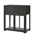 Mini Wood Cold Frame Greenhouse with Wheels for Patio, Elevated Garden Bed for Indoor Outdoor Use, 35.5" L x 17.5" W x 37.5" H, Black