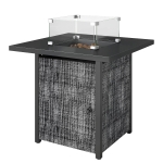 Outsunny Propane Fire Pit Table, 28 Inch Gas Fire Pit with Explosion-Proof Net and Glass Wind Guard, Gas Tank Holder