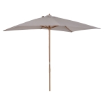 Outsunny 7' x 10' Wooden Patio Umbrella, Rectangle Garden Parasol, Outdoor Sunshade Canopy with Bamboo Ribs for Garden, Grey