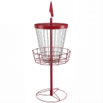 Soozier 24-Chain Portable Practice Basket for Disc Golf Target Stand, Lightweight Basket w/ Carry Bag, Red and Silver